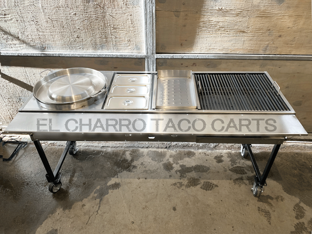 Grill W/3 Steamers, Small Griddle & Comal El Charro Taco Carts