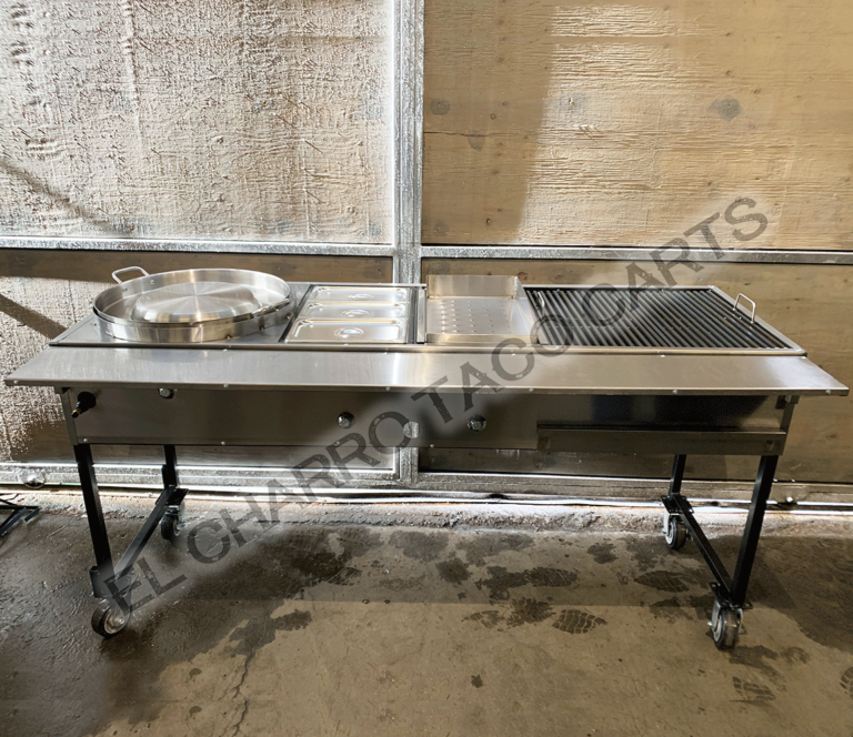 Grill W/3 Steamers, Small Griddle & Comal El Charro Taco Carts